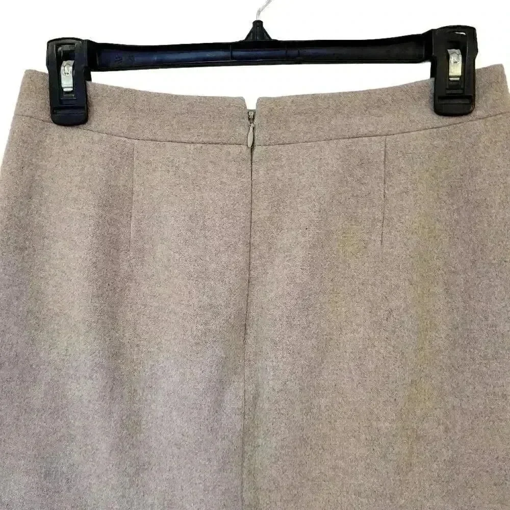 J. Crew Women's Oatmeal Wool/Viscose Lined Straight Pencil Mini Skirt